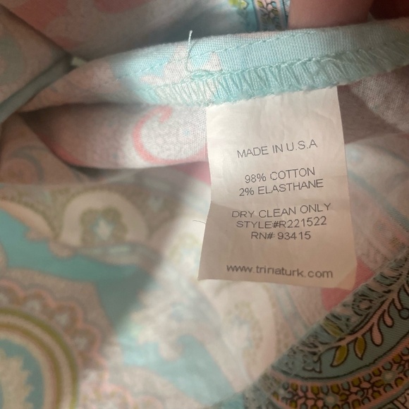 Trina Turk Skirt Womens 4 Multicolor Aline Paisley Cotton Bold Pattern - Picture 5 of 6